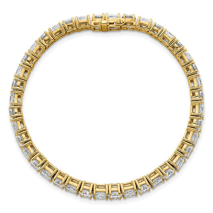 14K Yellow Gold Vs Def Cert. Lab Grown Princess And Round Diamond Tennis Bracelet