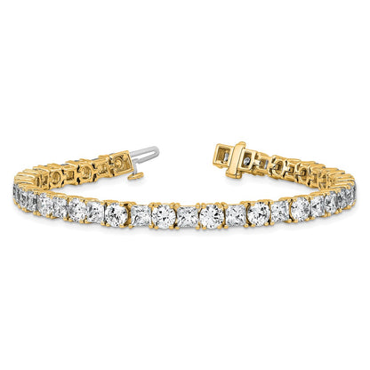 14K Yellow Gold Vs/Si+ G+ Lab Grown Princess And Round Diamond Tennis Bracelet