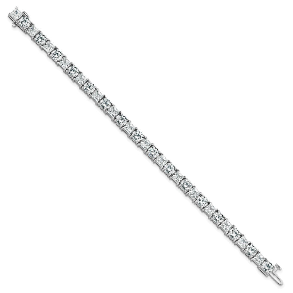 14K White Gold Wg Vs/Si Fgh Cert. Lab Grown Princess And Round Diamond Tennis Bracelet
