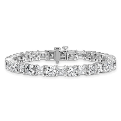 14K White Gold Wg Vs/Si Fgh Cert. Lab Grown Princess And Round Diamond Tennis Bracelet
