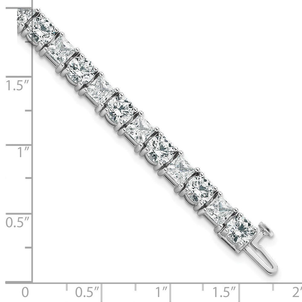 14K White Gold Wg Vs/Si Fgh Cert. Lab Grown Princess And Round Diamond Tennis Bracelet