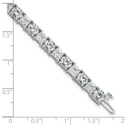 14K White Gold Wg Vs/Si Fgh Cert. Lab Grown Princess And Round Diamond Tennis Bracelet