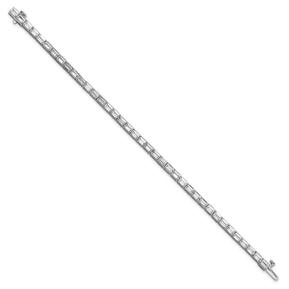 14K White Gold Lab Grown Diamond Vs/Si+ G+ Emerald Tennis Bracelet