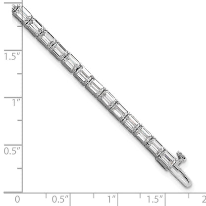 14K White Gold Lab Grown Diamond Vs/Si+ G+ Emerald Tennis Bracelet