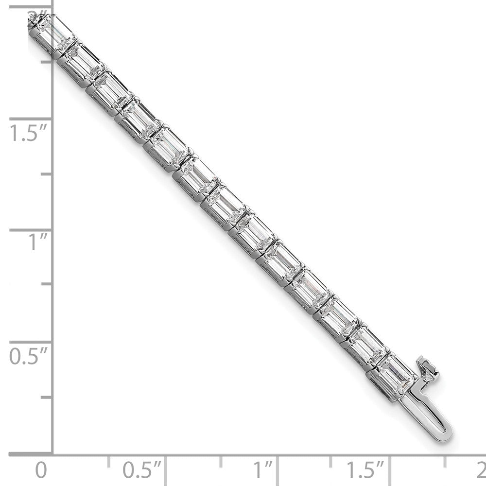 14K White Gold Cert. Lab Grown Diamond Vs Def Emerald Tennis Bracelet