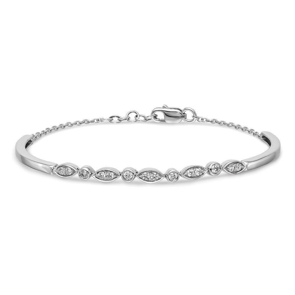 14k White Gold 1/2 Ct. Lab Grown Diamond VS/SI+ G+ Bangle Bracelet