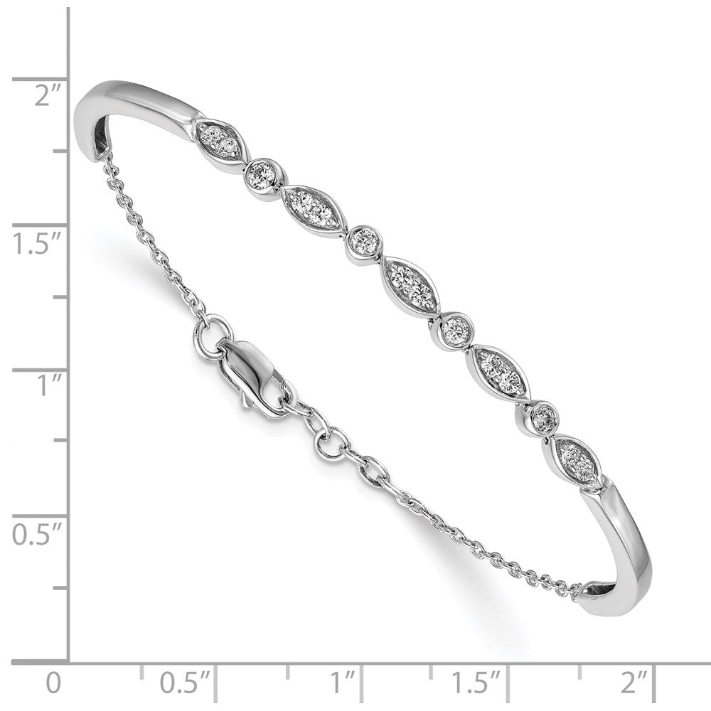 14k White Gold 1/2 Ct. Lab Grown Diamond VS/SI+ G+ Bangle Bracelet