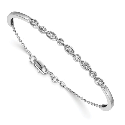 14k White Gold 1/2 Ct. Lab Grown Diamond VS/SI+ G+ Bangle Bracelet