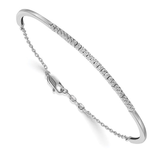 14k White Gold 1/2 Ct. Lab Grown Diamond VS/SI+ G+ Bangle Bracelet