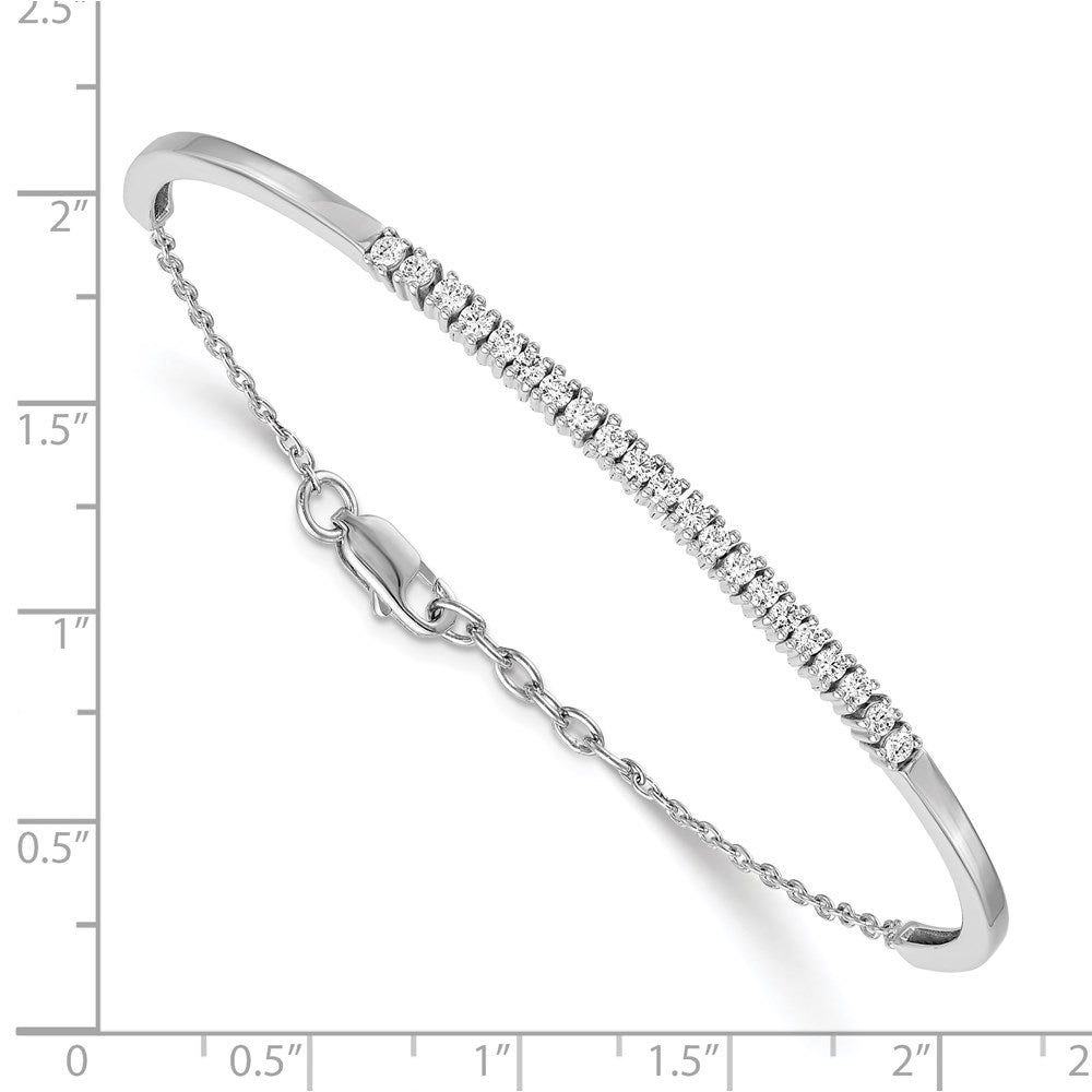 14k White Gold 3/4 Ct. Lab Grown Diamond VS/SI+ G+ Bangle Bracelet