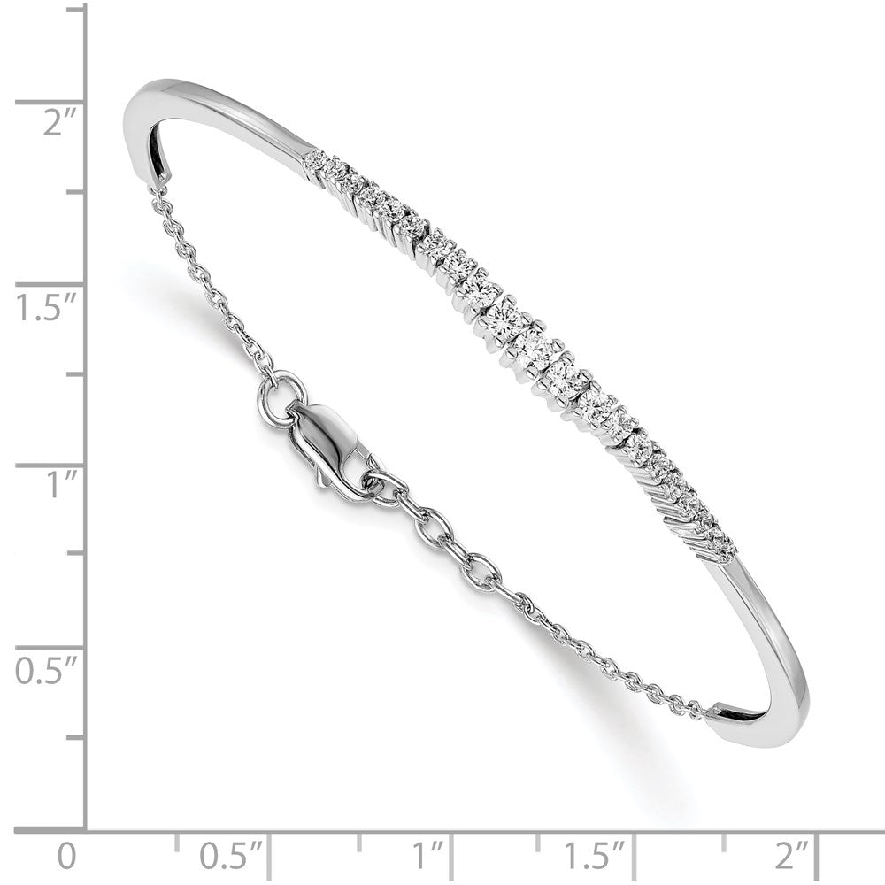 14k White Gold 3/4 Ct. Lab Grown Diamond VS/SI+ G+ Graduated Bangle Bracelet