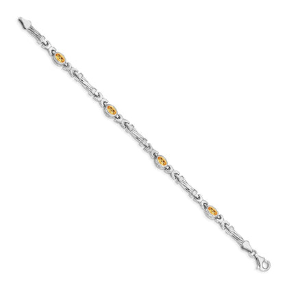 14k White Gold Citrine Bracelet