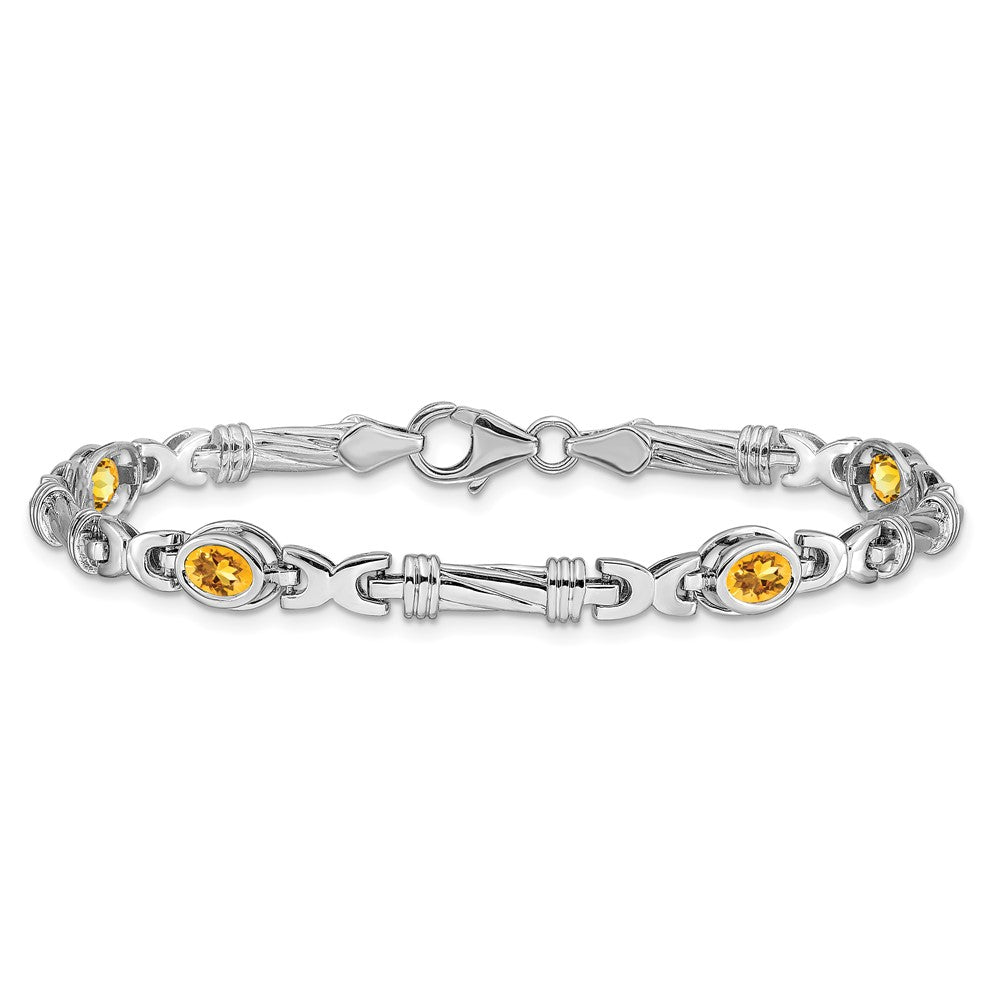 14k White Gold Citrine Bracelet