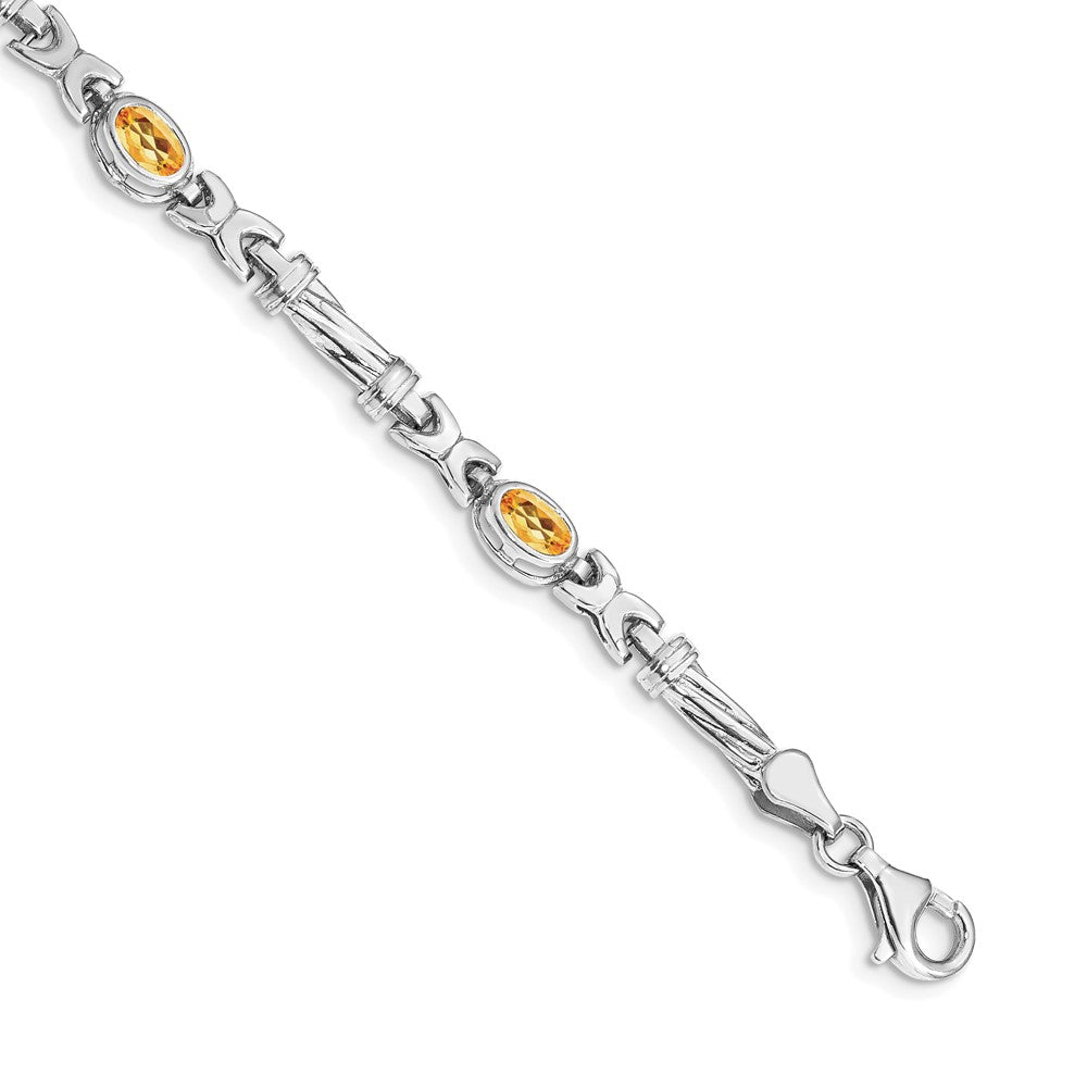 14k White Gold Citrine Bracelet