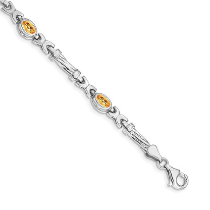 14k White Gold Citrine Bracelet