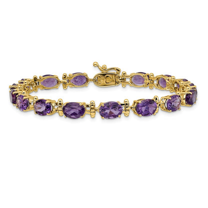 14k Yellow Gold Amethyst Bracelet
