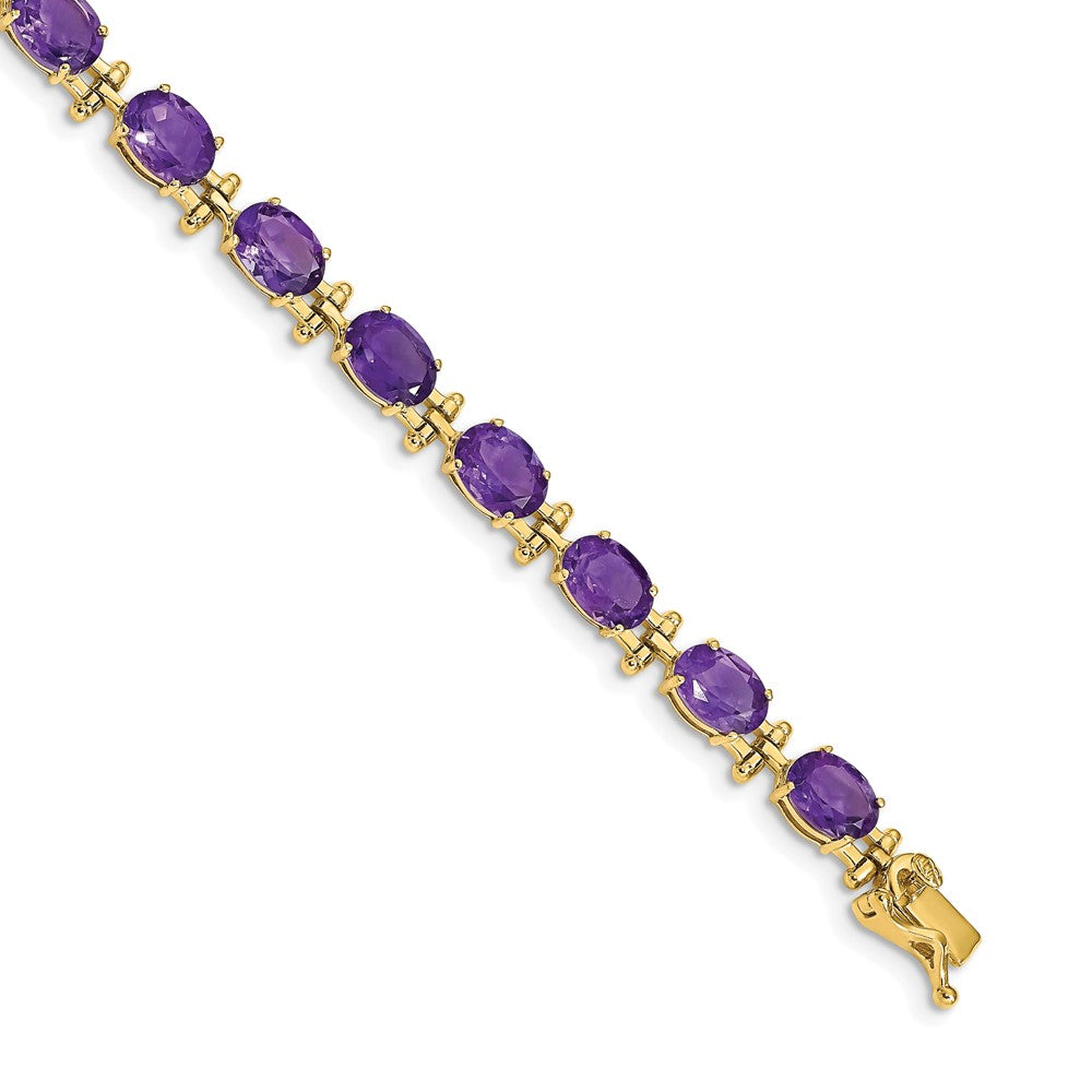 14k Yellow Gold Amethyst Bracelet