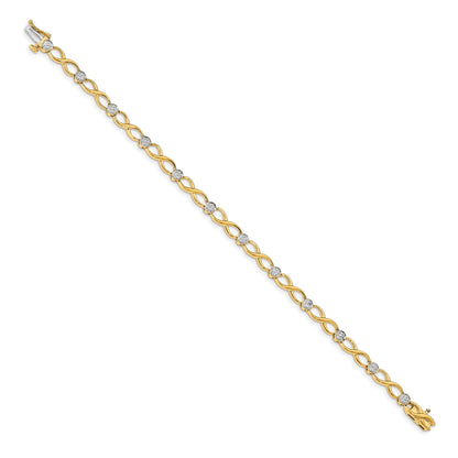 10K Yellow Gold Diamond Infinity Bracelet
