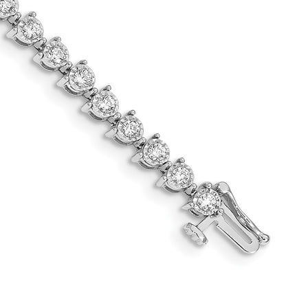 14k White Gold 2 Ct. Lab Grown Diamond VS/SI+ G+ 7.25 inch Fancy Tennis Bracelet
