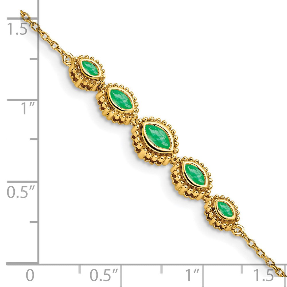 14k Yellow Gold Marquise Emerald Bracelet