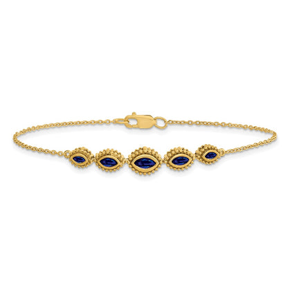 14k Yellow Gold Marquise Sapphire Bracelet