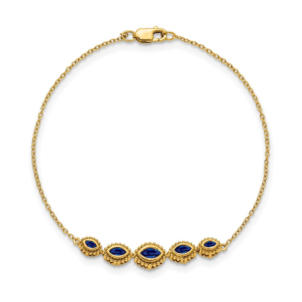 14k Yellow Gold Marquise Sapphire Bracelet