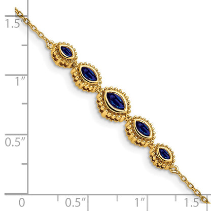 14k Yellow Gold Marquise Sapphire Bracelet