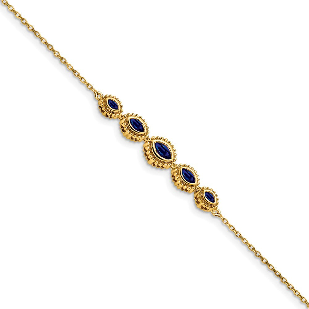 14k Yellow Gold Marquise Sapphire Bracelet
