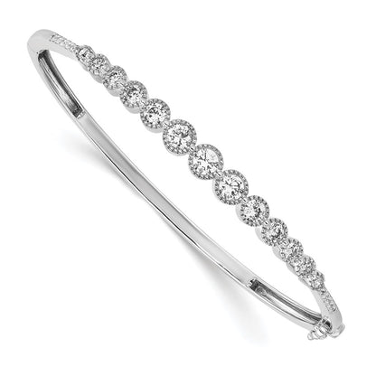 14k White Gold 1 1/2 Ct. Lab Grown Diamond VS/SI+ G+ Bangle Bracelet