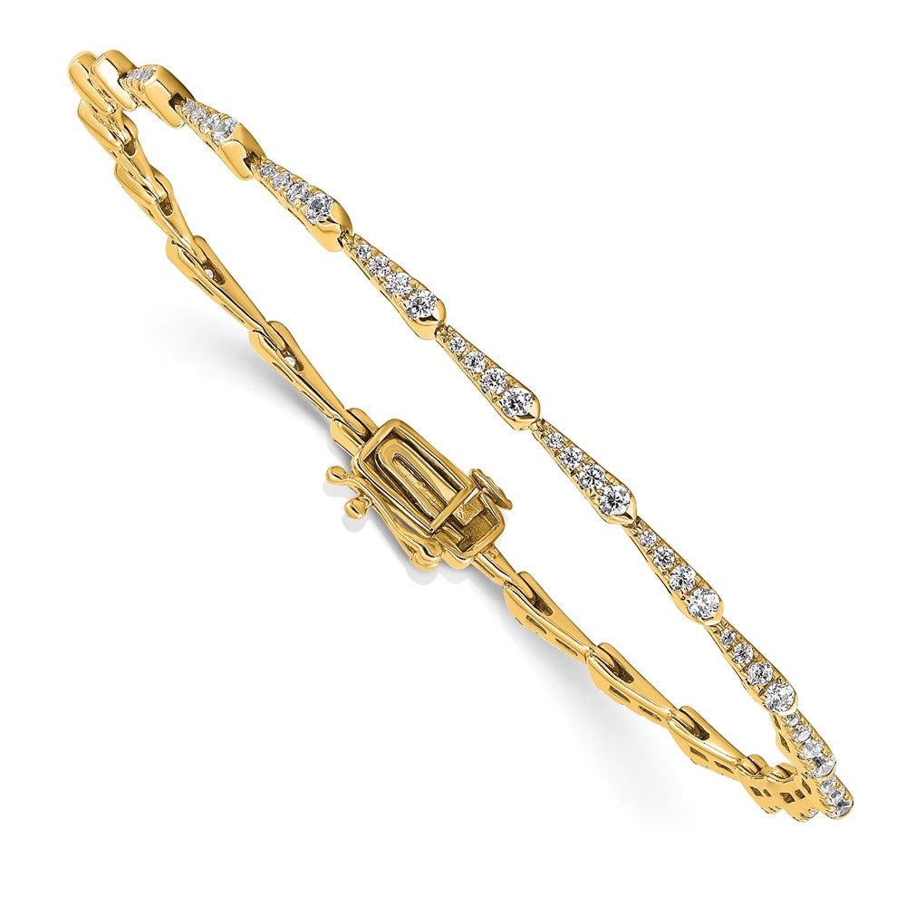 14K Yellow Gold True Origin 1/2 Carat Lab Grown Diamond Vs D E F 7 Inch Fancy Bracelet