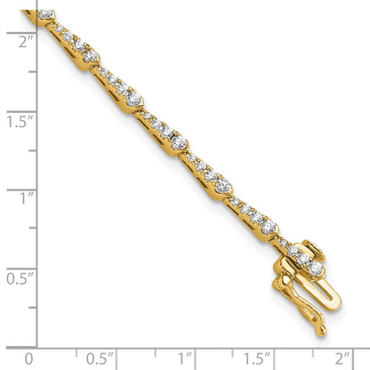 14K Yellow Gold True Origin 1/2 Carat Lab Grown Diamond Vs D E F 7 Inch Fancy Bracelet