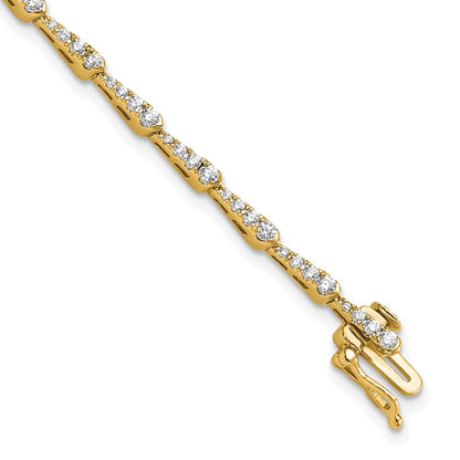 14K Yellow Gold True Origin 1/2 Carat Lab Grown Diamond Vs D E F 7 Inch Fancy Bracelet