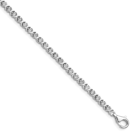 14k White Gold 1/4 Ct. Lab Grown Diamond VS/SI+ G+ 7 inch Fancy Tennis Bracelet