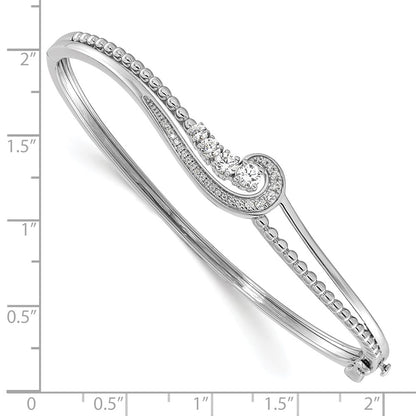 14k White Gold 1/2 Ct. Lab Grown Diamond VS/SI+ G+ Swirl Bangle Bracelet