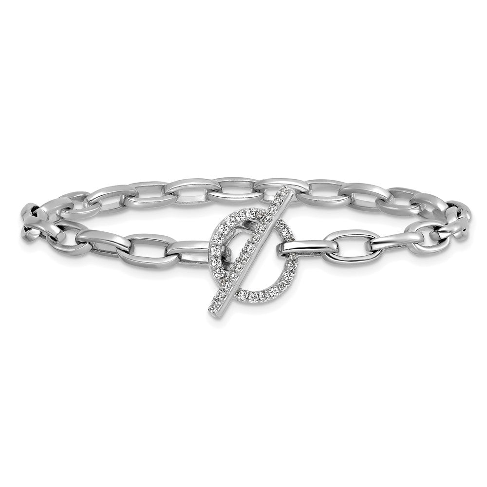 14K White Gold True Origin 1/3 Carat Lab Grown Diamond Vs D E F 7 Inch Toggle Bracelet