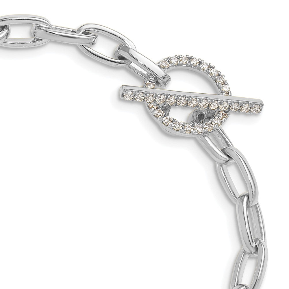 14K White Gold True Origin 1/3 Carat Lab Grown Diamond Vs D E F 7 Inch Toggle Bracelet