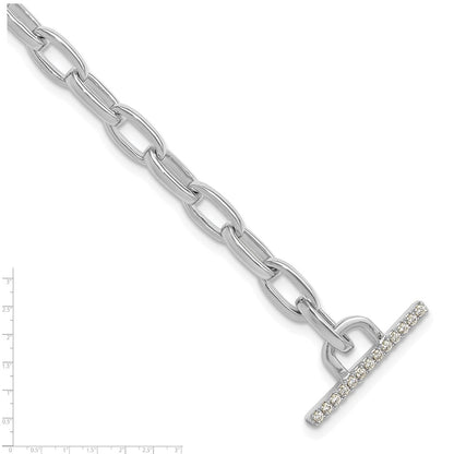 14K White Gold True Origin 1/3 Carat Lab Grown Diamond Vs D E F 7 Inch Toggle Bracelet