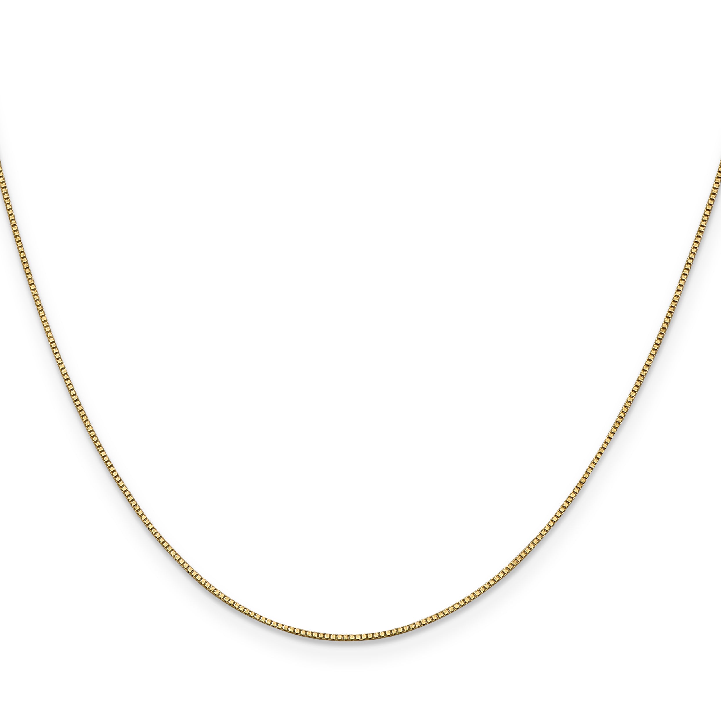 14K Yellow Gold .7mm Box With Lobster Clasp Chain Necklace
