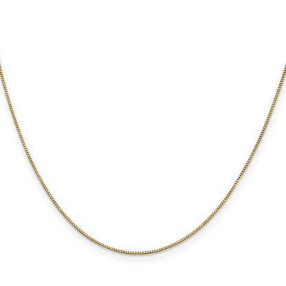14K Yellow Gold .7mm Box With Lobster Clasp Chain Necklace