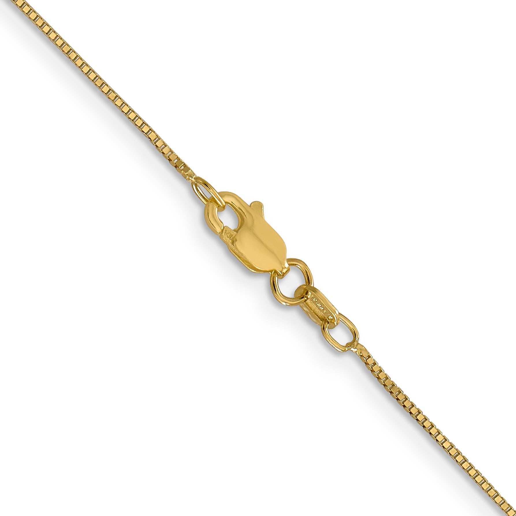 14K Yellow Gold .7mm Box With Lobster Clasp Chain Necklace