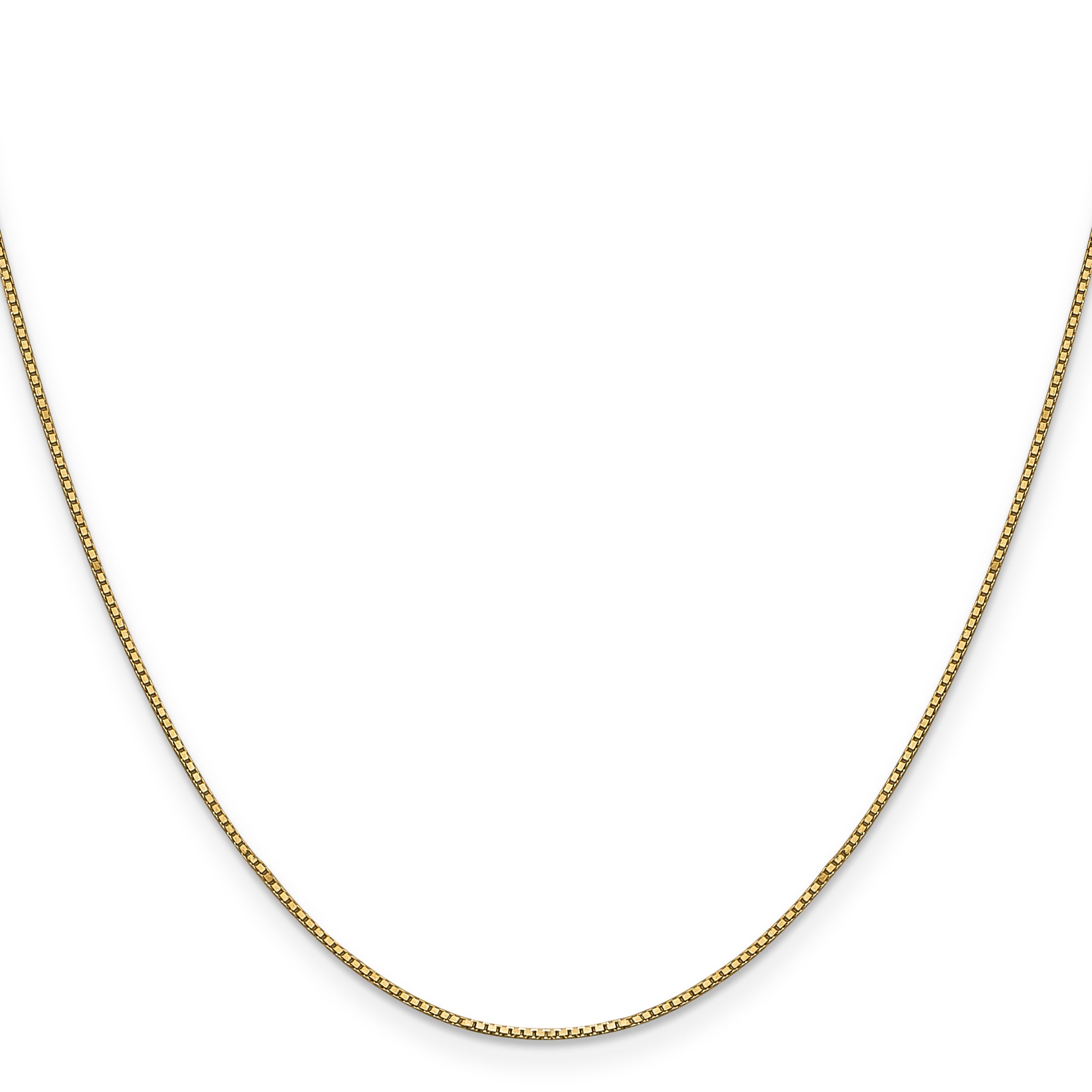 14K Yellow Gold .9mm Box With Lobster Clasp Chain Necklace