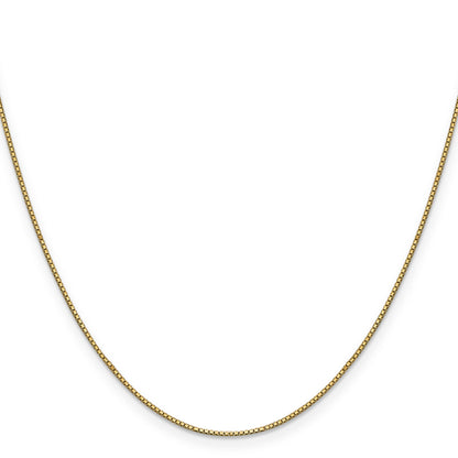 14K Yellow Gold .9mm Box With Lobster Clasp Chain Necklace