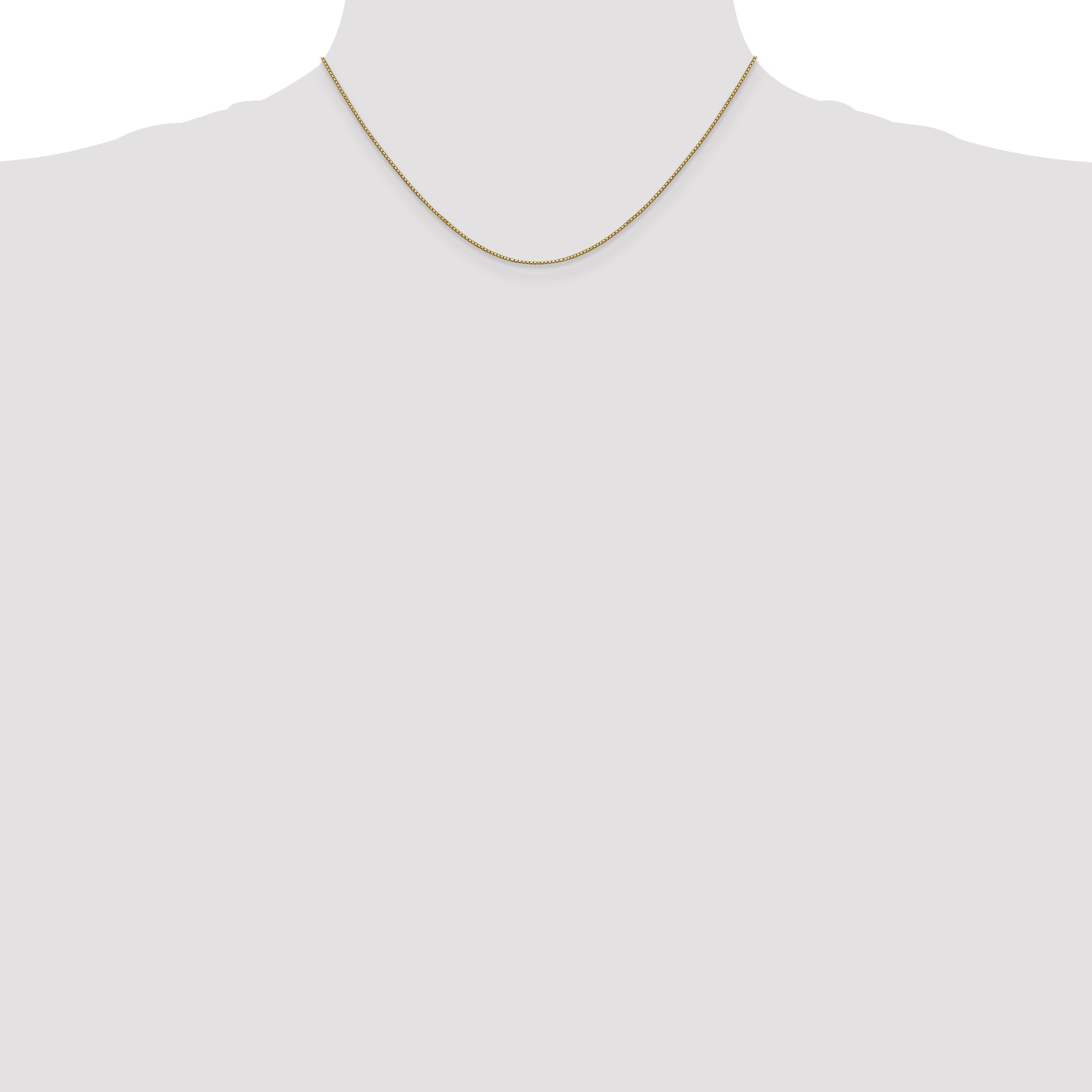 14K Yellow Gold .9mm Box With Lobster Clasp Chain Necklace