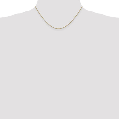 14K Yellow Gold .9mm Box With Lobster Clasp Chain Necklace
