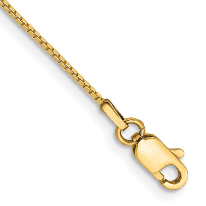 14K Yellow Gold 8 Inch .9mm Box With Lobster Clasp Bracelet