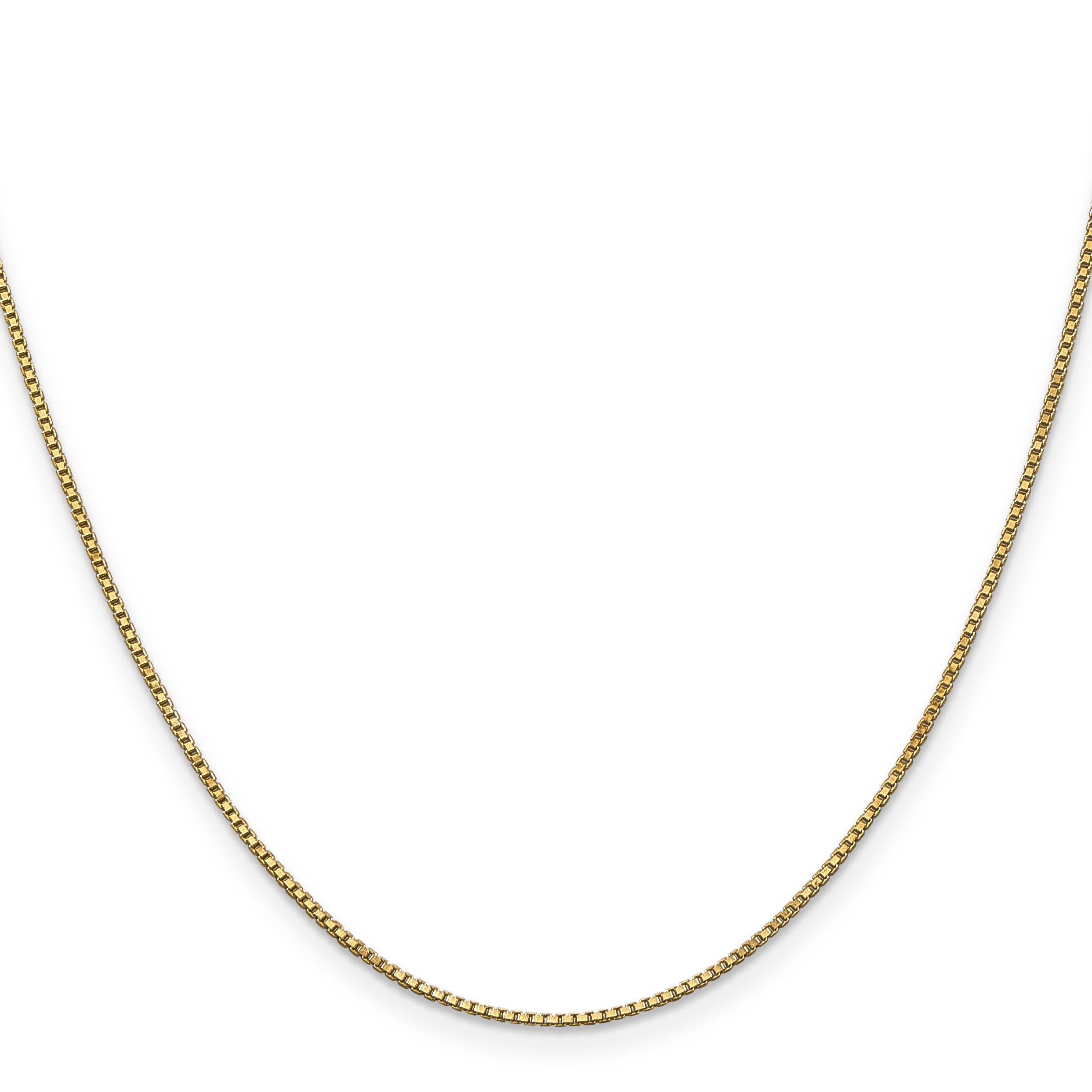 14K Yellow Gold 1mm Box With Lobster Clasp Chain Necklace