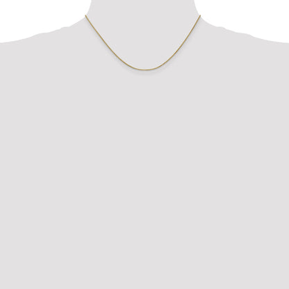 14K Yellow Gold 1mm Box With Lobster Clasp Chain Necklace