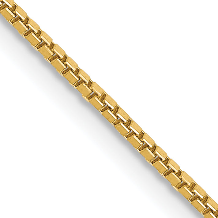 14K Yellow Gold 1mm Box With Lobster Clasp Chain Necklace