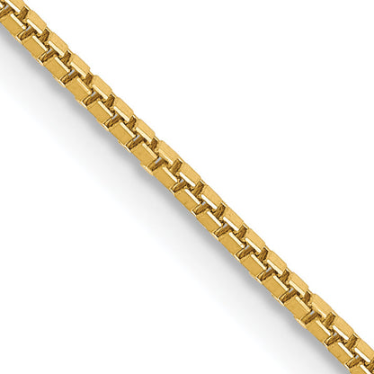 14K Yellow Gold 1mm Box With Lobster Clasp Chain Necklace