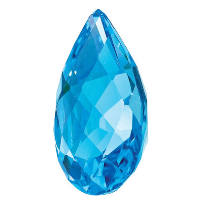 Gemstone Swiss Blue Topaz Aa Quality 9X6mm Pear Checkerboard